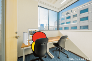 Office space for 1 to 2 person with window - TENSHO OFFICE Shimbashi Gochome