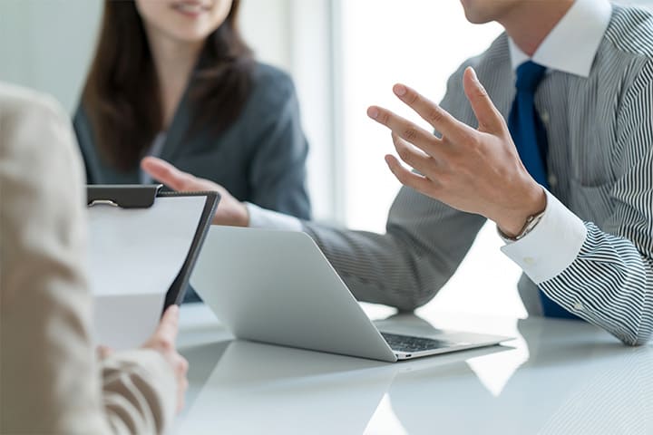 Man having meeting on PC