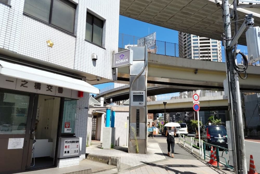 Road in front of Ichinobashi police box