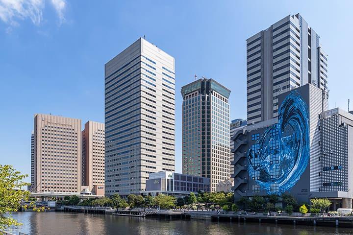 The office buildings and canal of Tennozu Isle