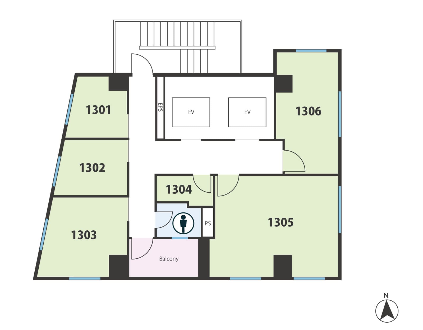 Floor plan of Tensho Office Akihabara Manseibashi 13F