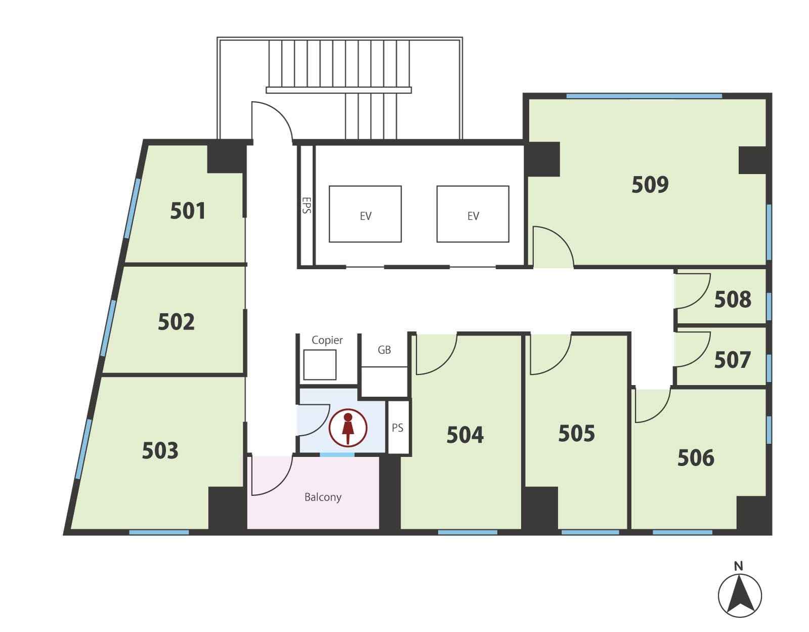 Floor plan of Tensho Office Akihabara Manseibashi 5F