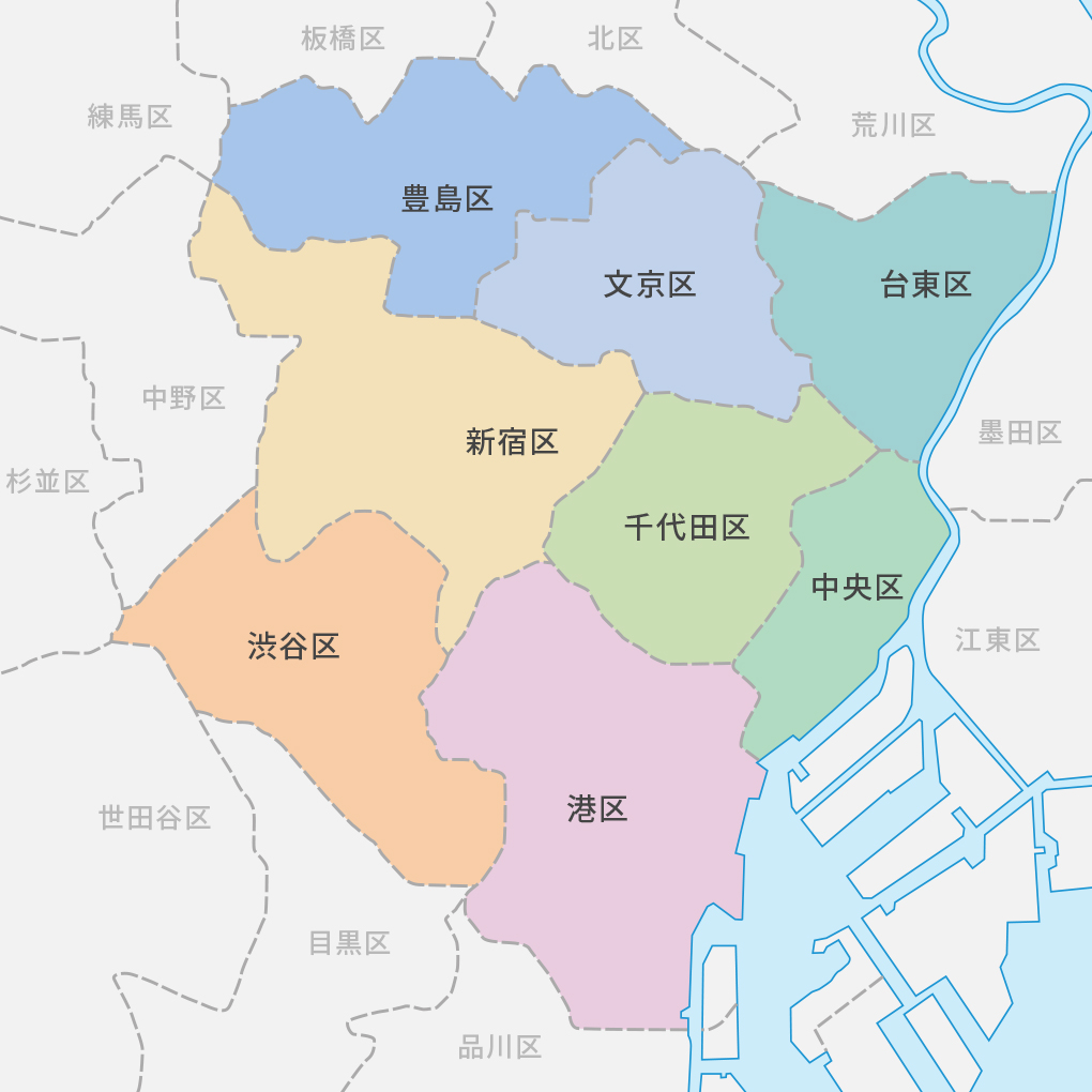 東京23区の地図