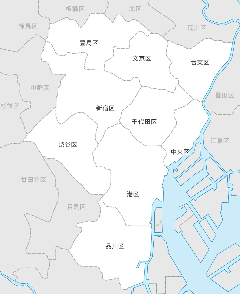 東京23区の地図