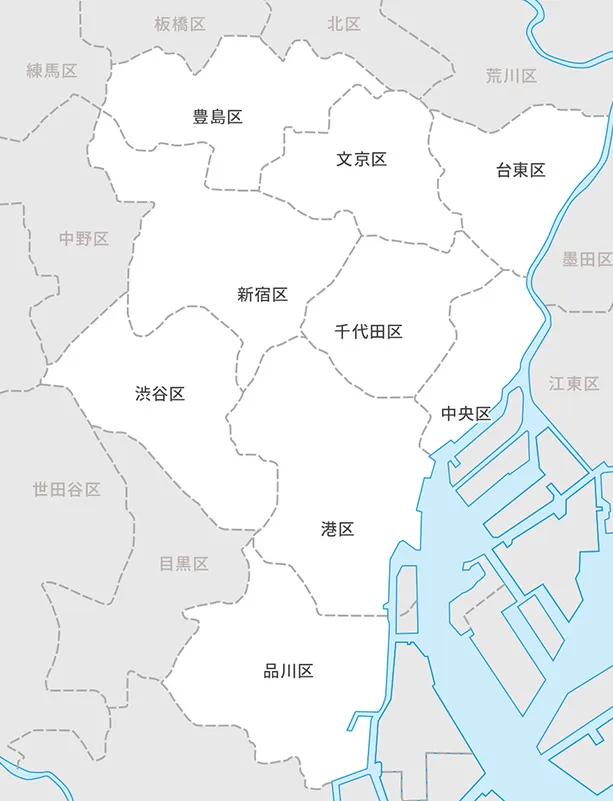 東京23区の地図