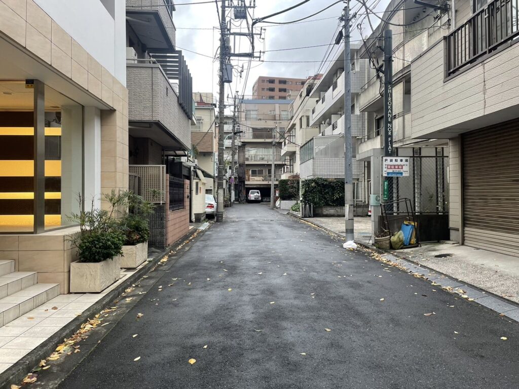 天翔オフィス白金付近の路地