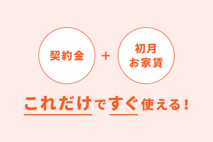 初期費用は入室契約金と初月賃料・共益費のみ！