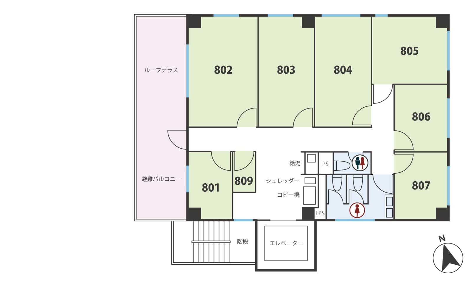 8Fフロア図面ー天翔オフィス御茶ノ水