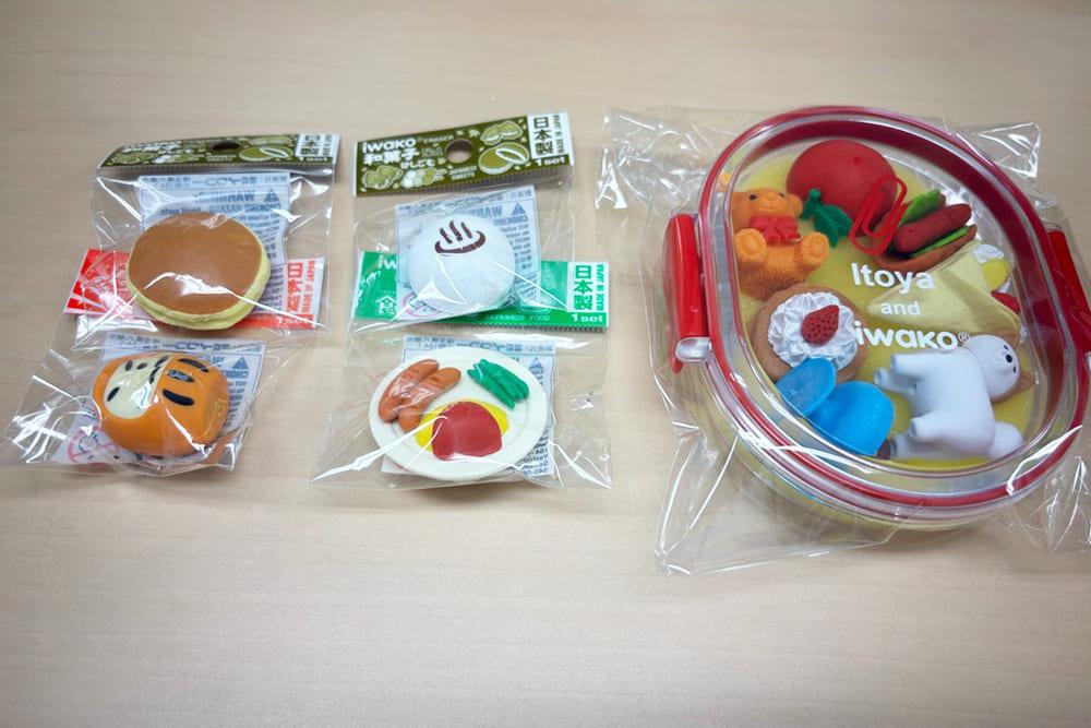 伊東屋の消しゴムバイキングで購入した戦利品のおもしろ消しゴム
