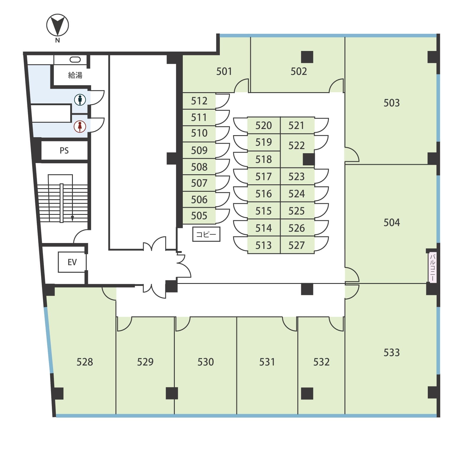 5Fフロア図面ー天翔オフィス肥後橋