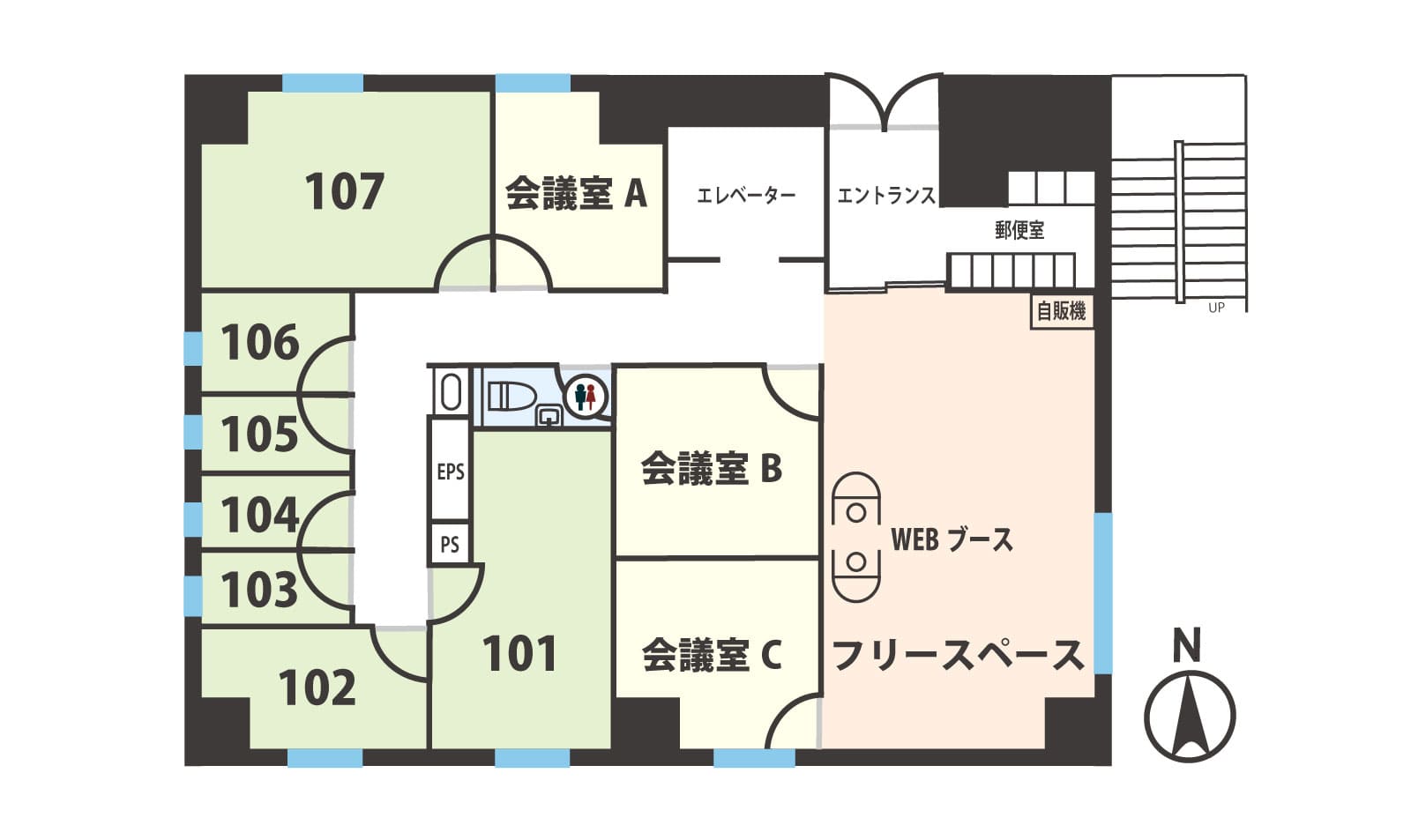 フロア図面1Fー天翔オフィス新宿三丁目