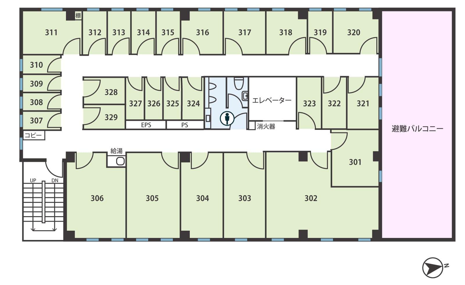 天翔オフィス新宿新大久保3階フロア図面