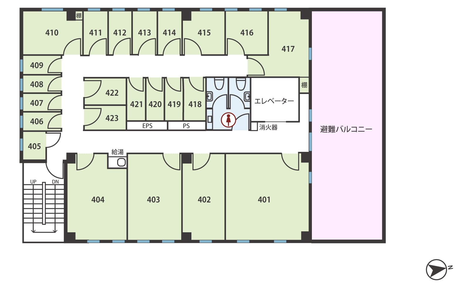 天翔オフィス新宿新大久保4階フロア図面